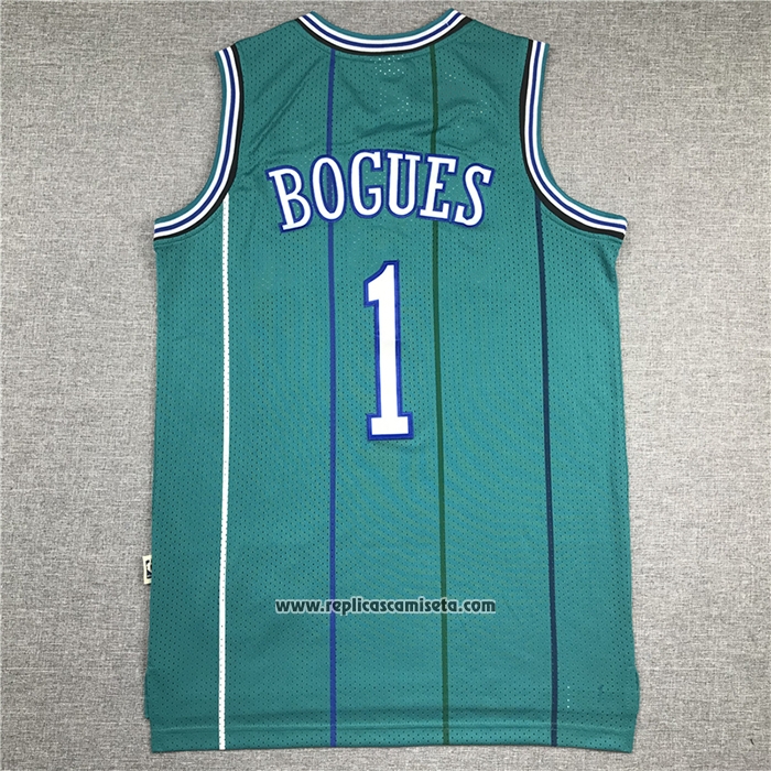 Camiseta Charlotte Hornets Muggsy Bogues #1 Hardwood Classics 1992-93 Verde